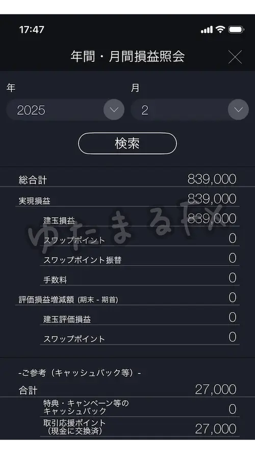 DMM FX 月間損益 2025年2月