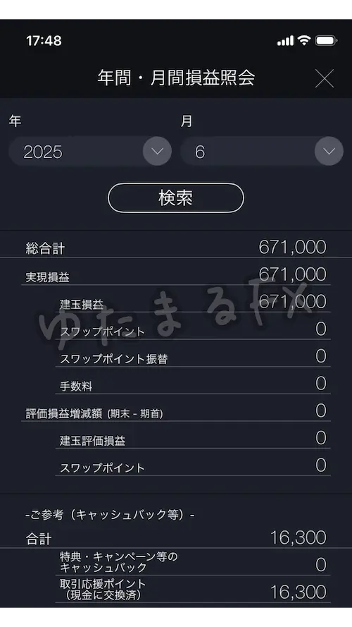 DMM FX 月間損益 2025年6月