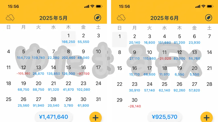 FX月間収支 2025年5月・6月